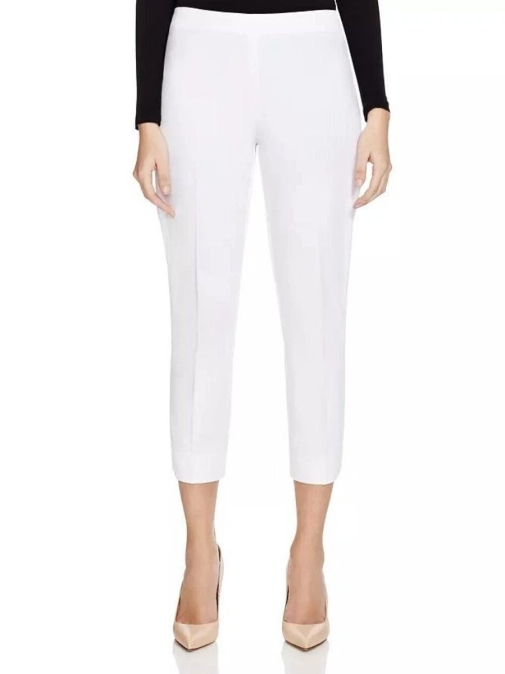 NWT Womens Size 12 12x24 1/2 Elie Tahari White Juliette Cropped Skinny Pants NEW